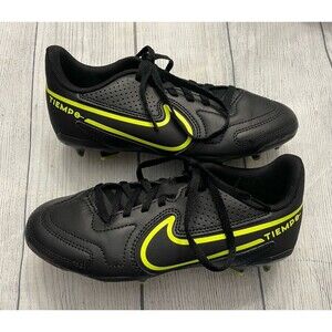 Black Nike Tiempo Boy Soccer Cleats Shoes, Size Youth 3.5